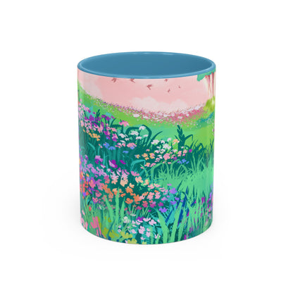 Floral Garden Accent Coffee Mug - Vibrant Nature Design for Home & Gifts