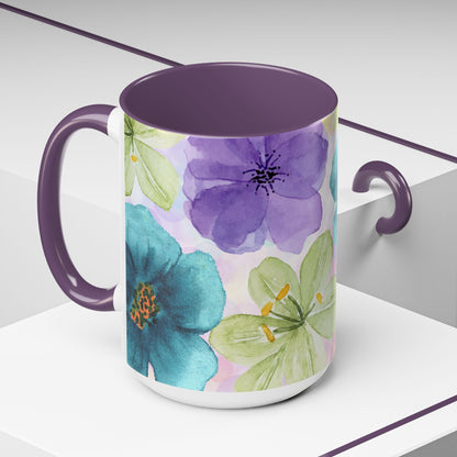 Vibrant Floral Accent Coffee Mug | Perfect for Garden Lovers & Spring Gifts | 11 & 15oz