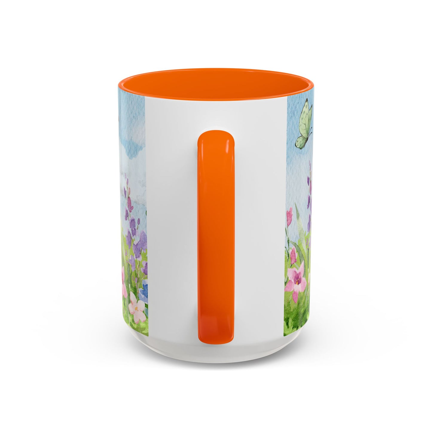 Butterfly Blossom Accent Coffee Mug - 11 & 15oz Floral Design for Nature Lovers