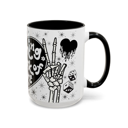 Teaching is a Work of Heart Coffee Mug - Black & White Accent Mug for Educators