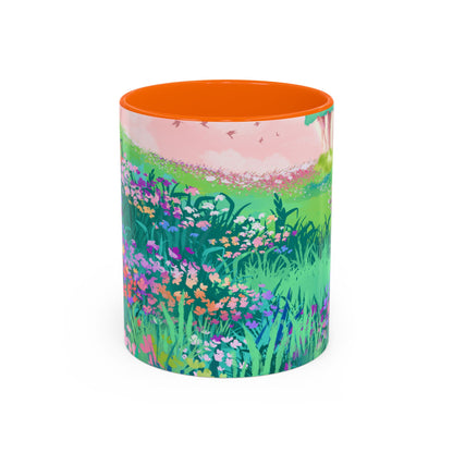 Floral Garden Accent Coffee Mug - Vibrant Nature Design for Home & Gifts