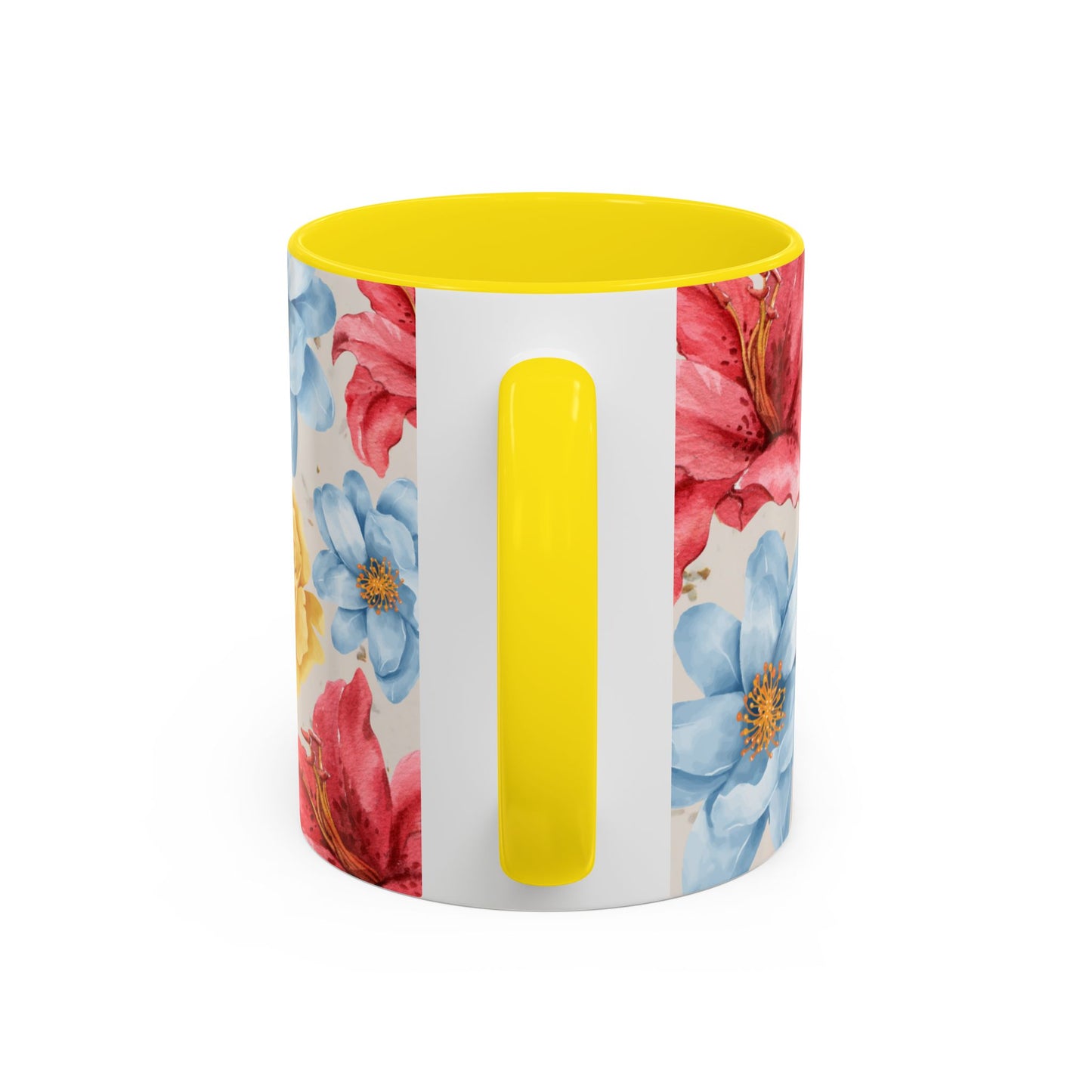 Floral Accent Coffee Mug - Vibrant Flower Design for Home & Gifts