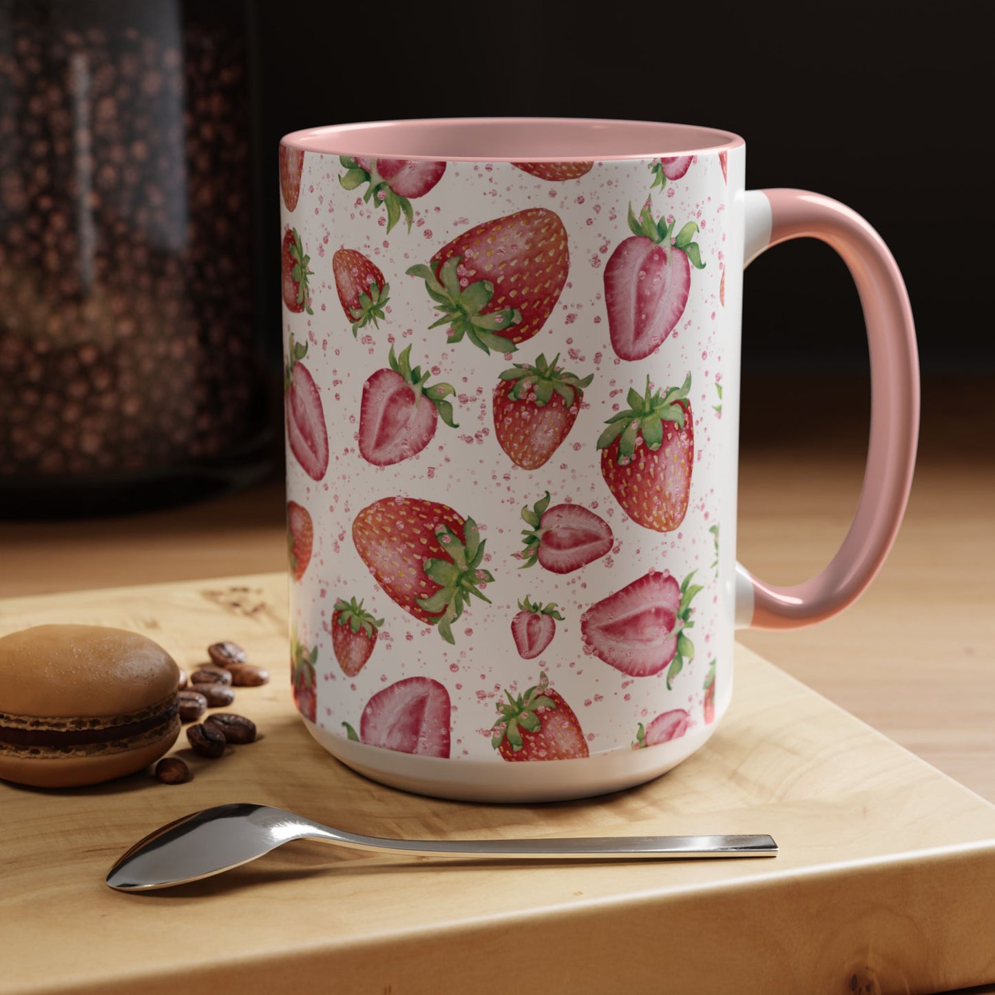 Strawberry Accent Coffee Mug – Fun Mug for Berry Lovers