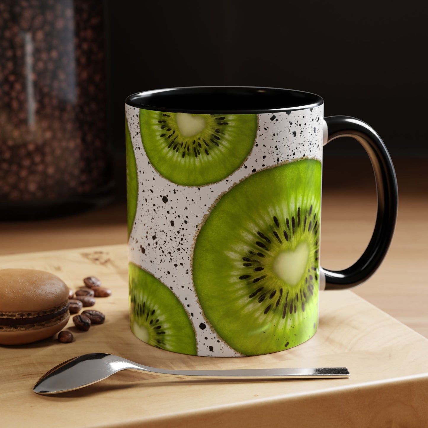 Kiwi Slice Accent Coffee Mug - Vibrant & Fun Drinkware for Fruit Lovers