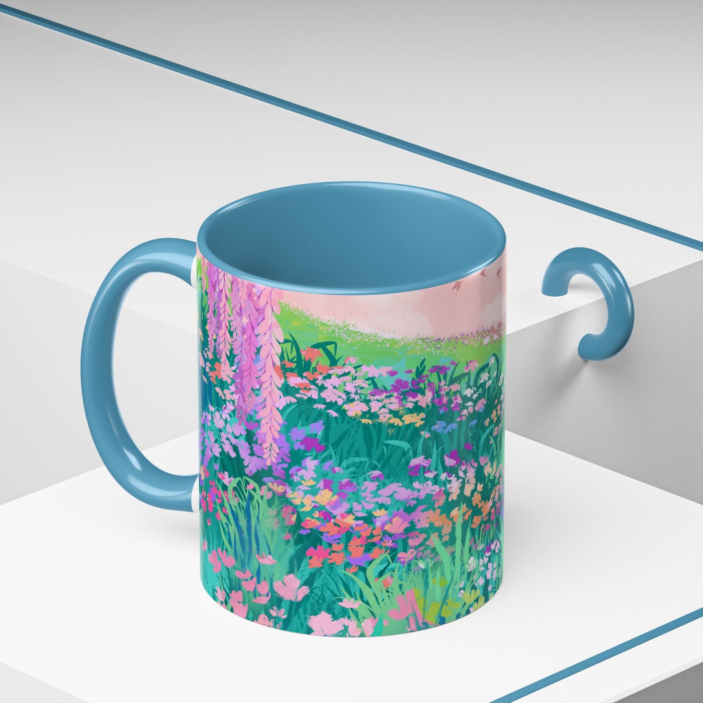 Floral Garden Accent Coffee Mug - Vibrant Nature Design for Home & Gifts