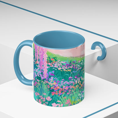 Floral Garden Accent Coffee Mug - Vibrant Nature Design for Home & Gifts