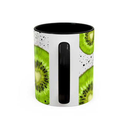 Kiwi Slice Accent Coffee Mug - Vibrant & Fun Drinkware for Fruit Lovers