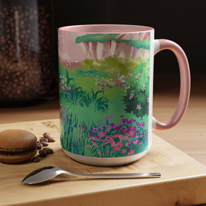 Floral Garden Accent Coffee Mug - Vibrant Nature Design for Home & Gifts