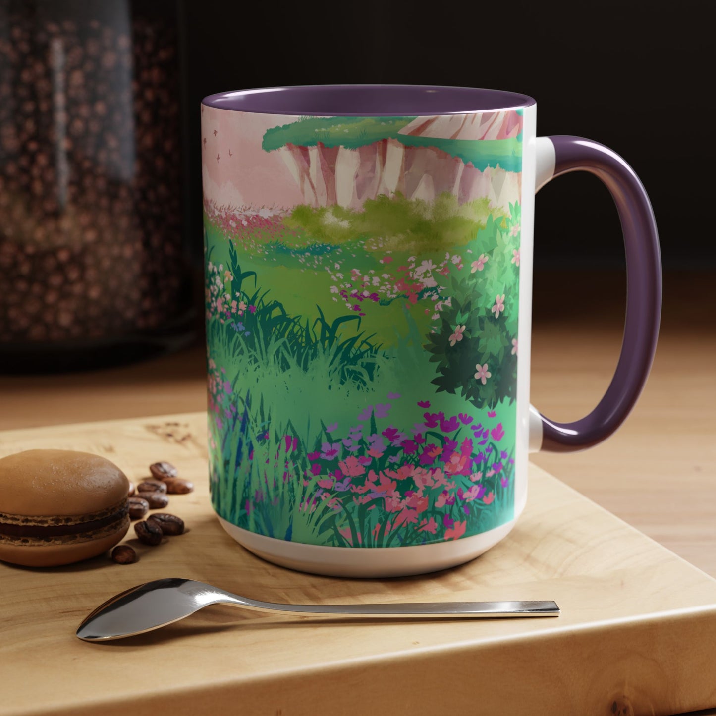 Floral Garden Accent Coffee Mug - Vibrant Nature Design for Home & Gifts
