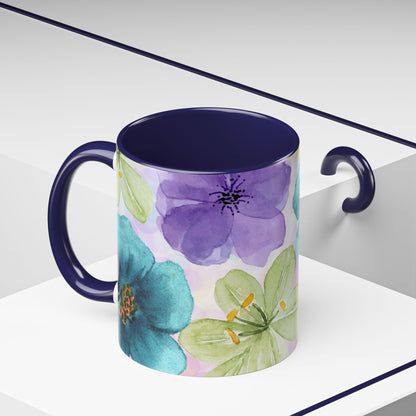 Vibrant Floral Accent Coffee Mug | Perfect for Garden Lovers & Spring Gifts | 11 & 15oz