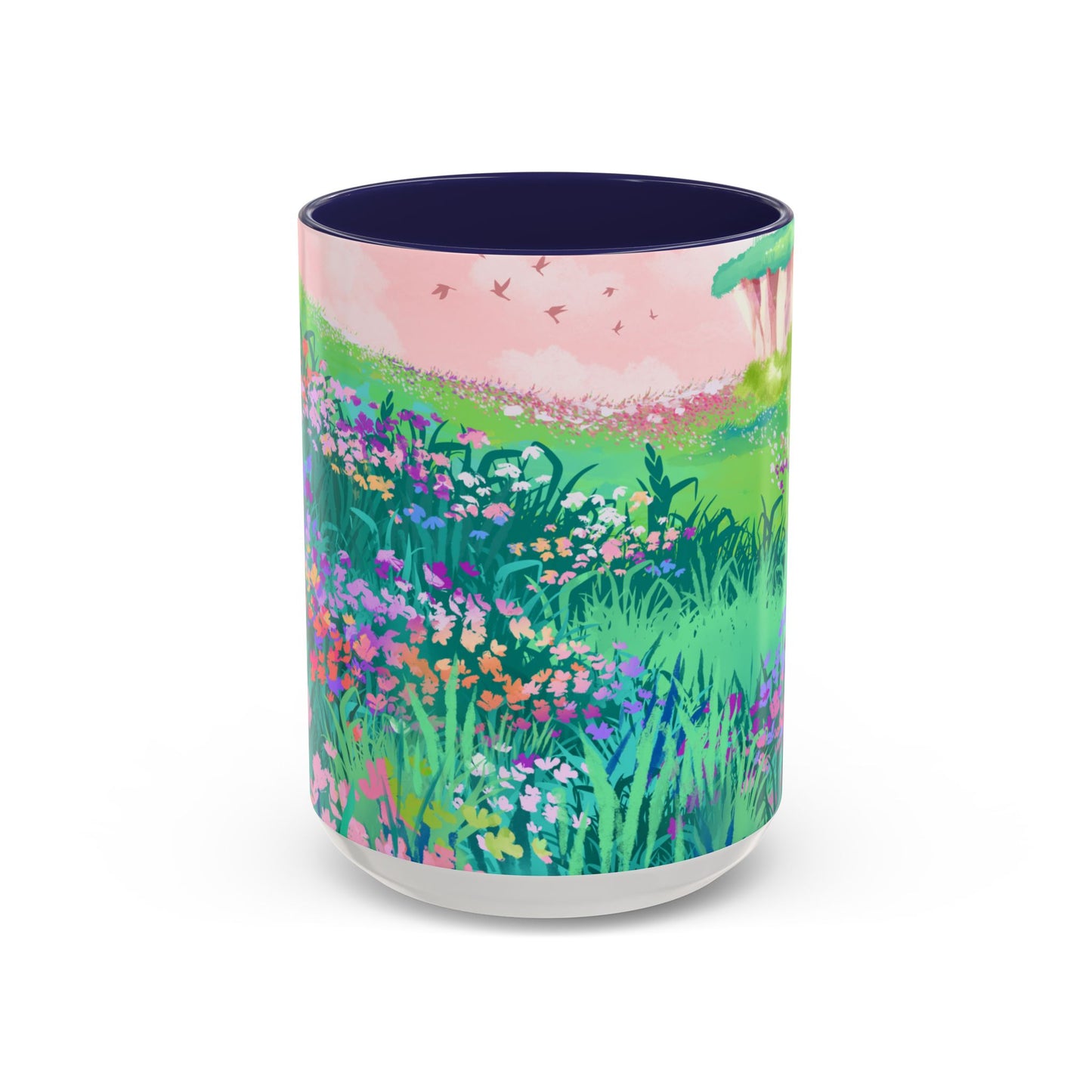 Floral Garden Accent Coffee Mug - Vibrant Nature Design for Home & Gifts