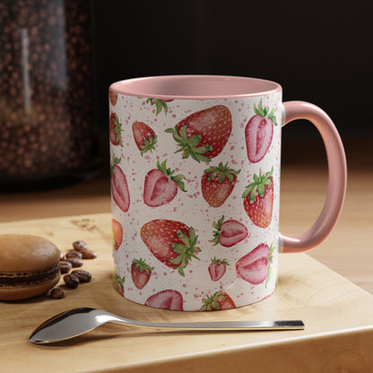 Strawberry Accent Coffee Mug – Fun Mug for Berry Lovers
