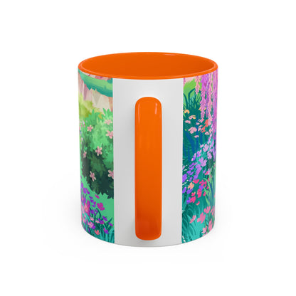 Floral Garden Accent Coffee Mug - Vibrant Nature Design for Home & Gifts