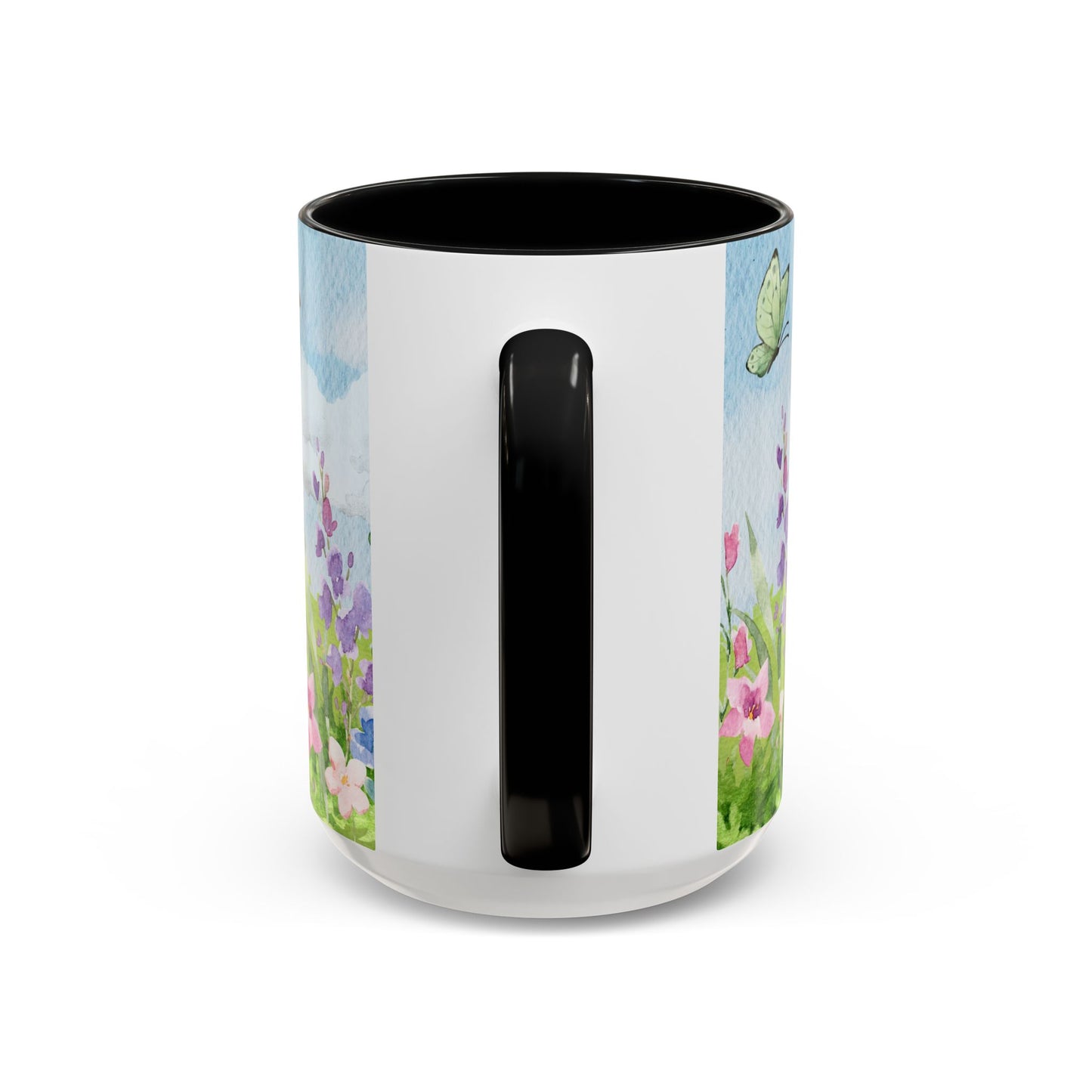Butterfly Blossom Accent Coffee Mug - 11 & 15oz Floral Design for Nature Lovers
