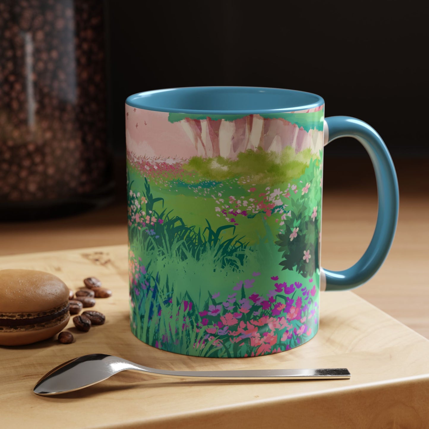 Floral Garden Accent Coffee Mug - Vibrant Nature Design for Home & Gifts
