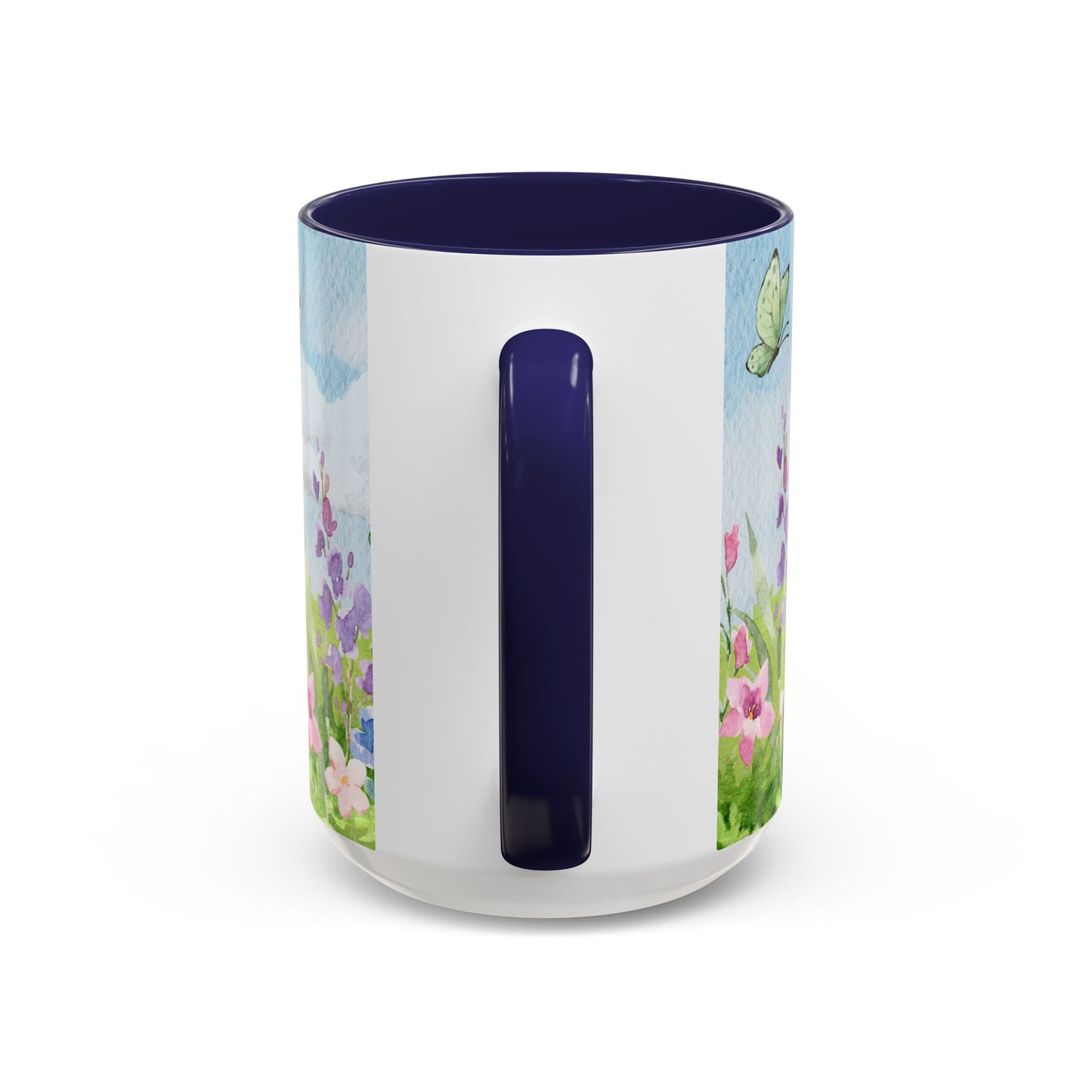 Butterfly Blossom Accent Coffee Mug - 11 & 15oz Floral Design for Nature Lovers
