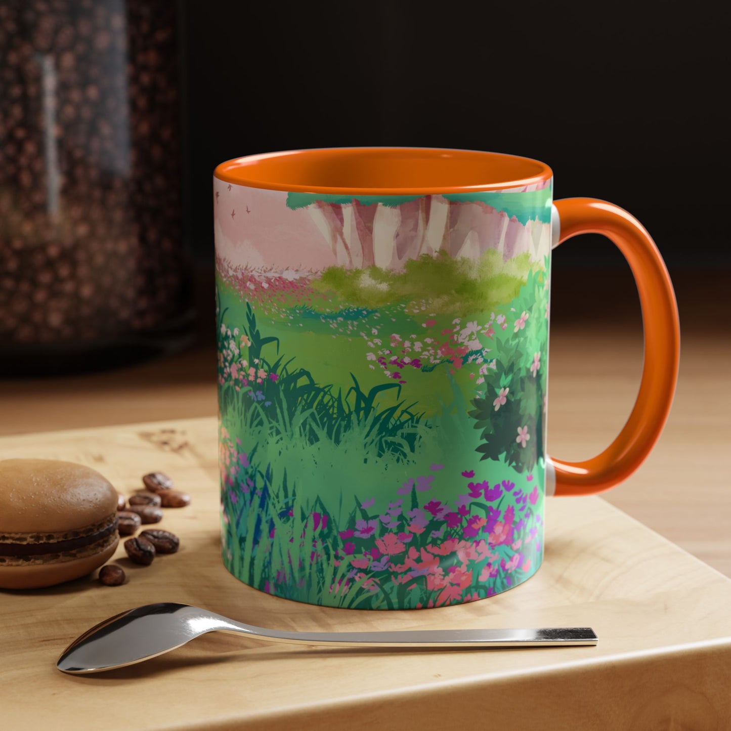 Floral Garden Accent Coffee Mug - Vibrant Nature Design for Home & Gifts