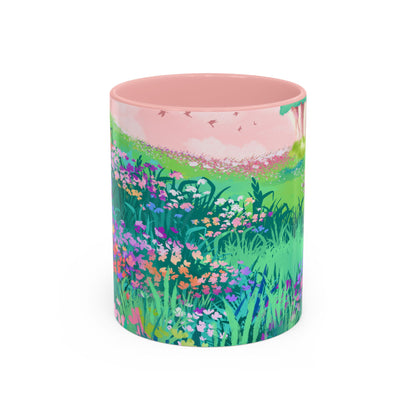 Floral Garden Accent Coffee Mug - Vibrant Nature Design for Home & Gifts