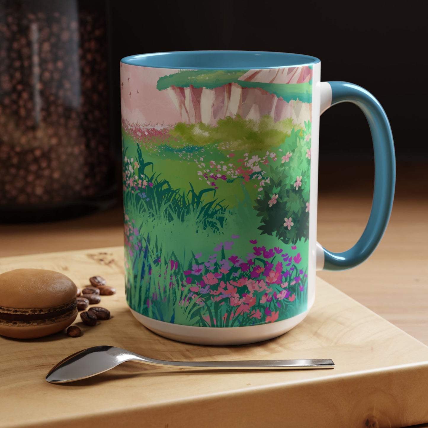 Floral Garden Accent Coffee Mug - Vibrant Nature Design for Home & Gifts