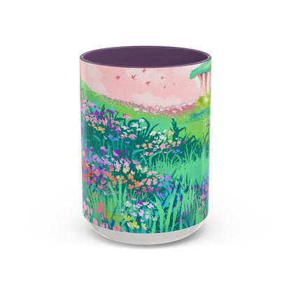Floral Garden Accent Coffee Mug - Vibrant Nature Design for Home & Gifts