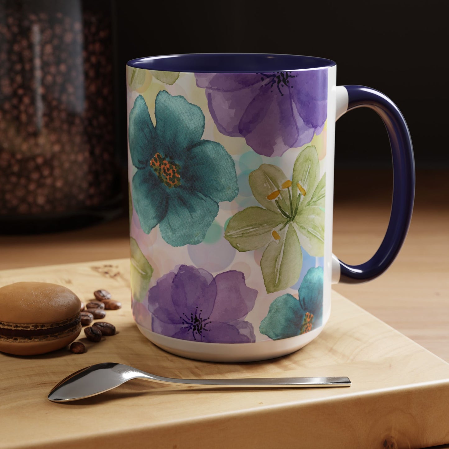 Vibrant Floral Accent Coffee Mug | Perfect for Garden Lovers & Spring Gifts | 11 & 15oz