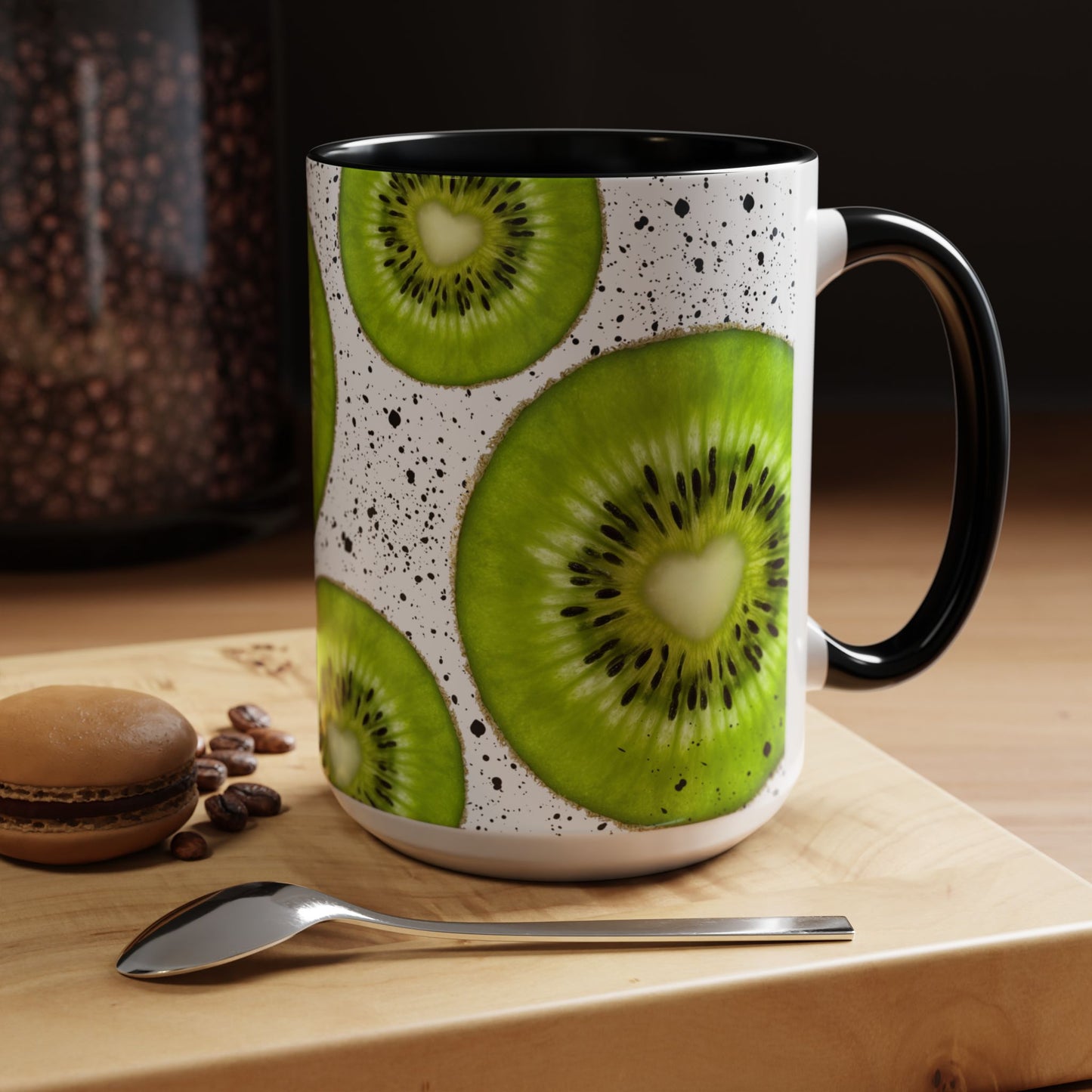 Kiwi Slice Accent Coffee Mug - Vibrant & Fun Drinkware for Fruit Lovers