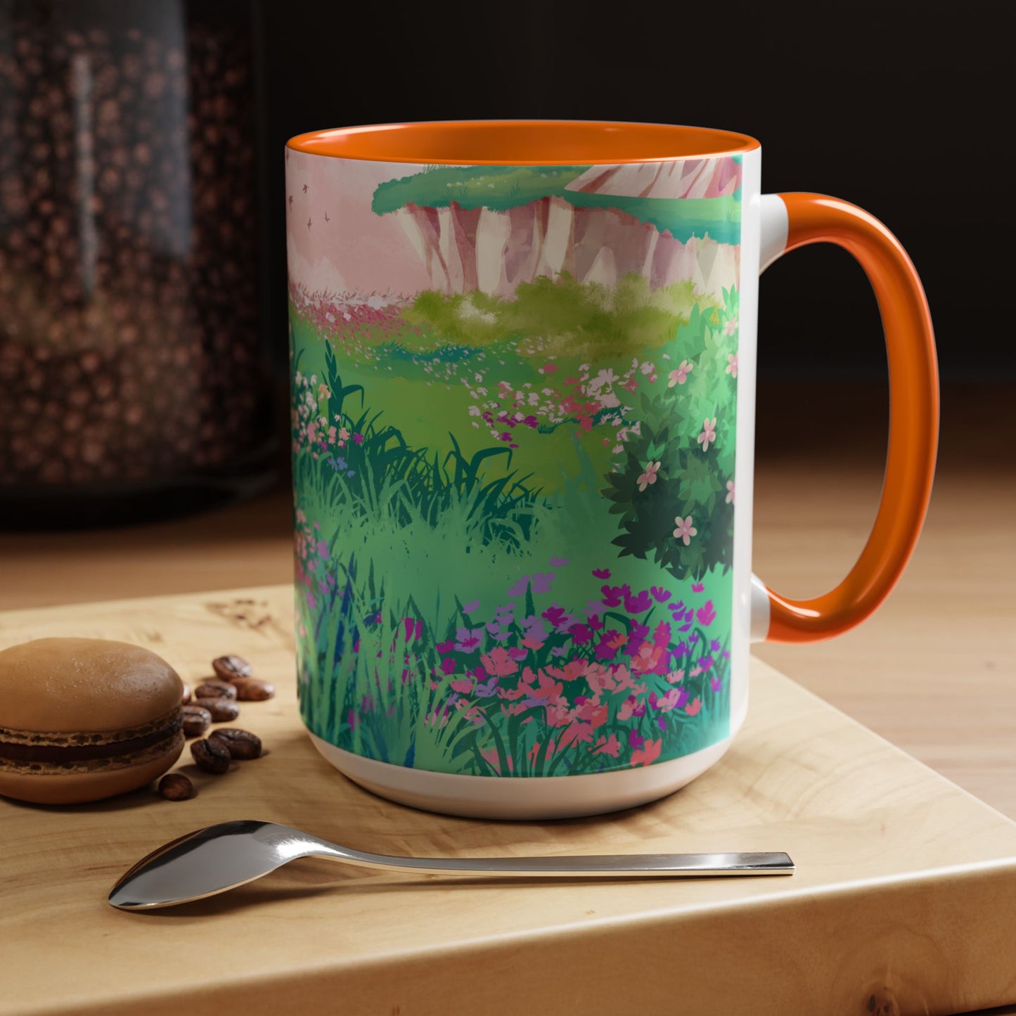 Floral Garden Accent Coffee Mug - Vibrant Nature Design for Home & Gifts