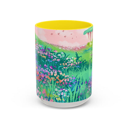Floral Garden Accent Coffee Mug - Vibrant Nature Design for Home & Gifts
