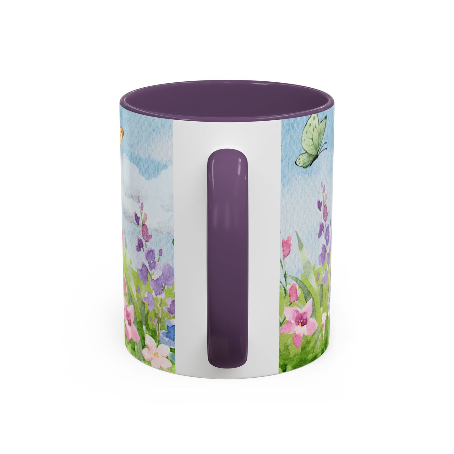 Butterfly Blossom Accent Coffee Mug - 11 & 15oz Floral Design for Nature Lovers
