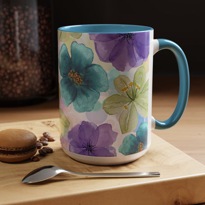 Vibrant Floral Accent Coffee Mug | Perfect for Garden Lovers & Spring Gifts | 11 & 15oz