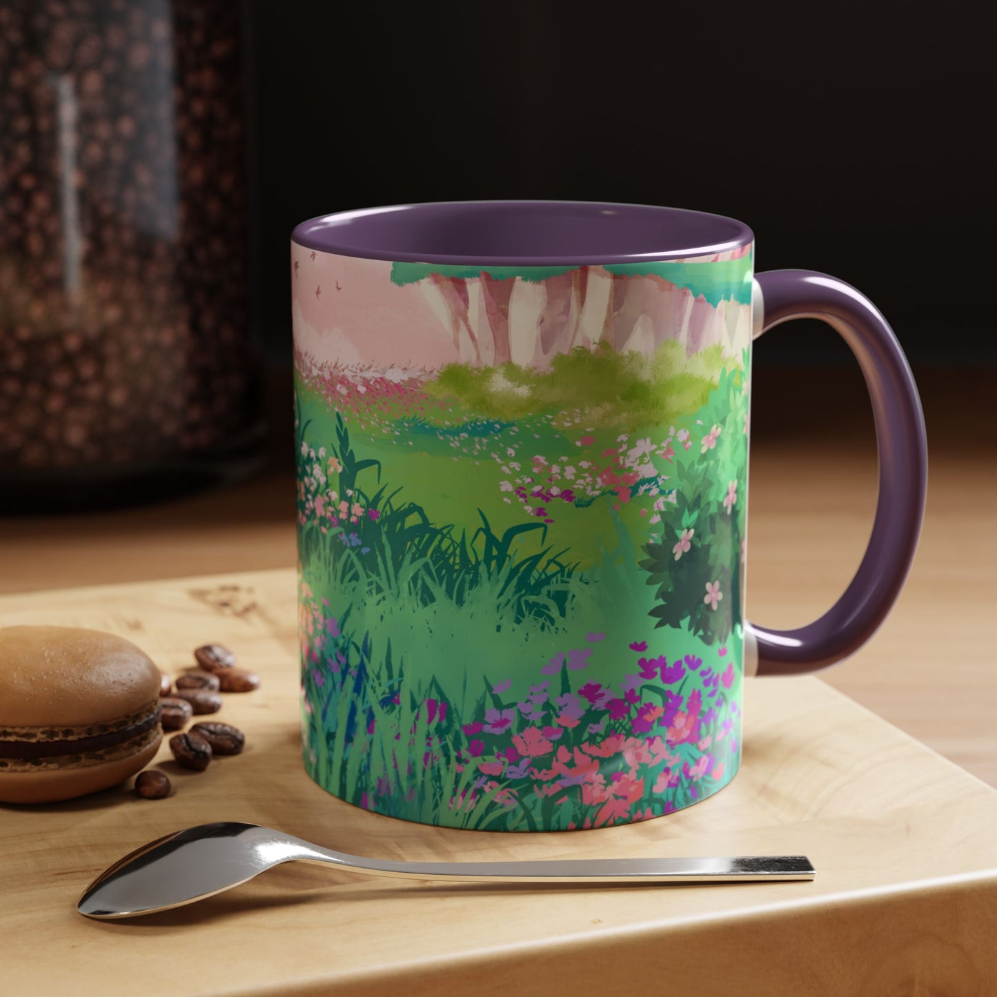 Floral Garden Accent Coffee Mug - Vibrant Nature Design for Home & Gifts