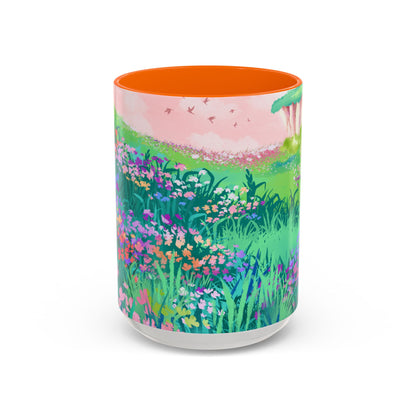 Floral Garden Accent Coffee Mug - Vibrant Nature Design for Home & Gifts