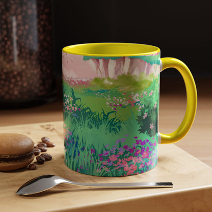 Floral Garden Accent Coffee Mug - Vibrant Nature Design for Home & Gifts