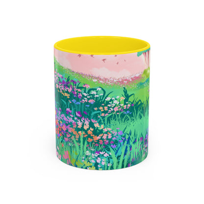 Floral Garden Accent Coffee Mug - Vibrant Nature Design for Home & Gifts