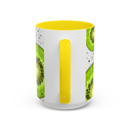 Kiwi Slice Accent Coffee Mug - Vibrant & Fun Drinkware for Fruit Lovers