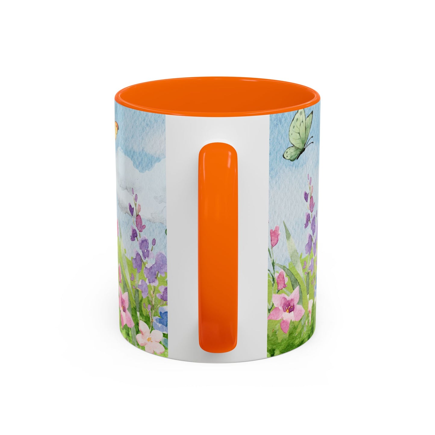 Butterfly Blossom Accent Coffee Mug - 11 & 15oz Floral Design for Nature Lovers