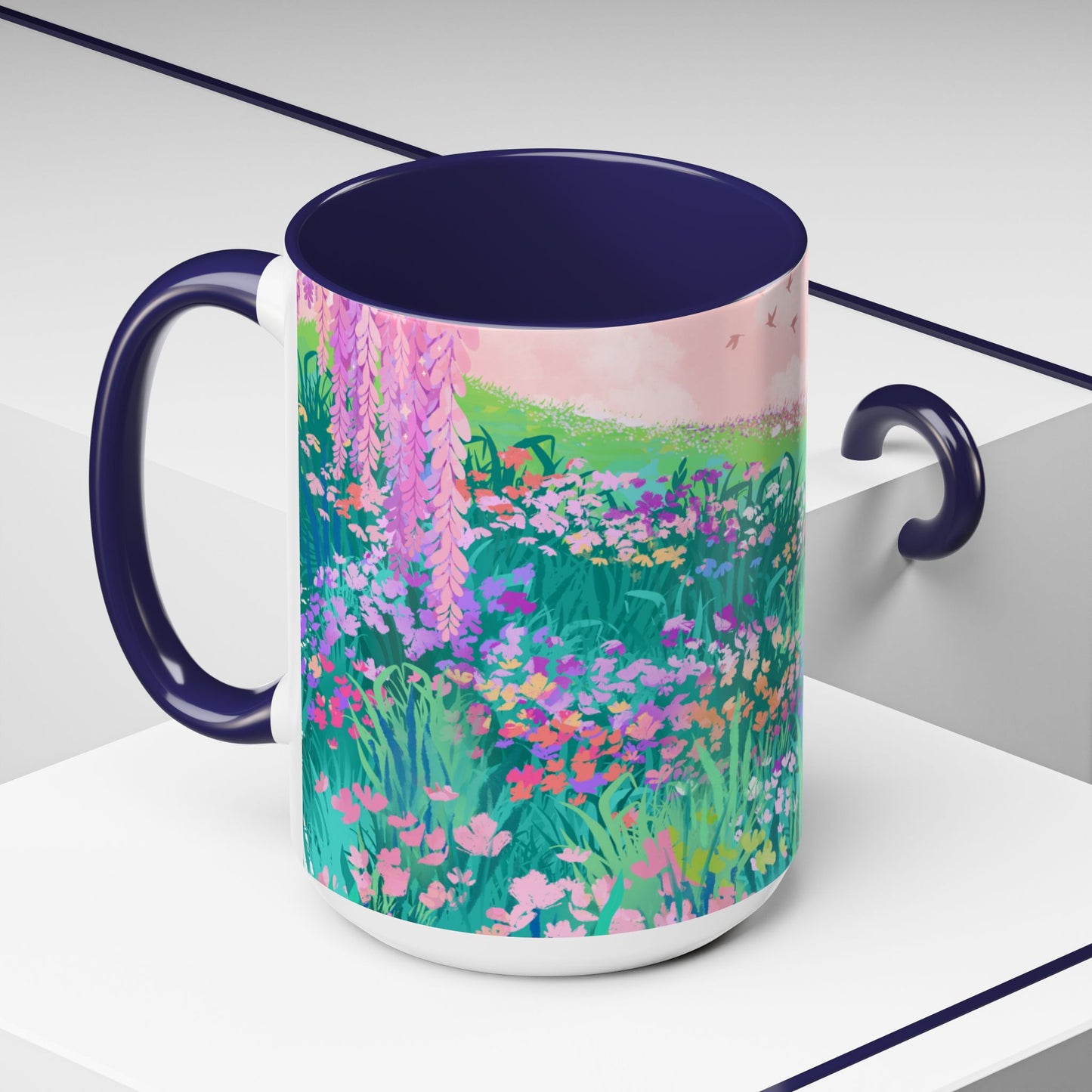 Floral Garden Accent Coffee Mug - Vibrant Nature Design for Home & Gifts