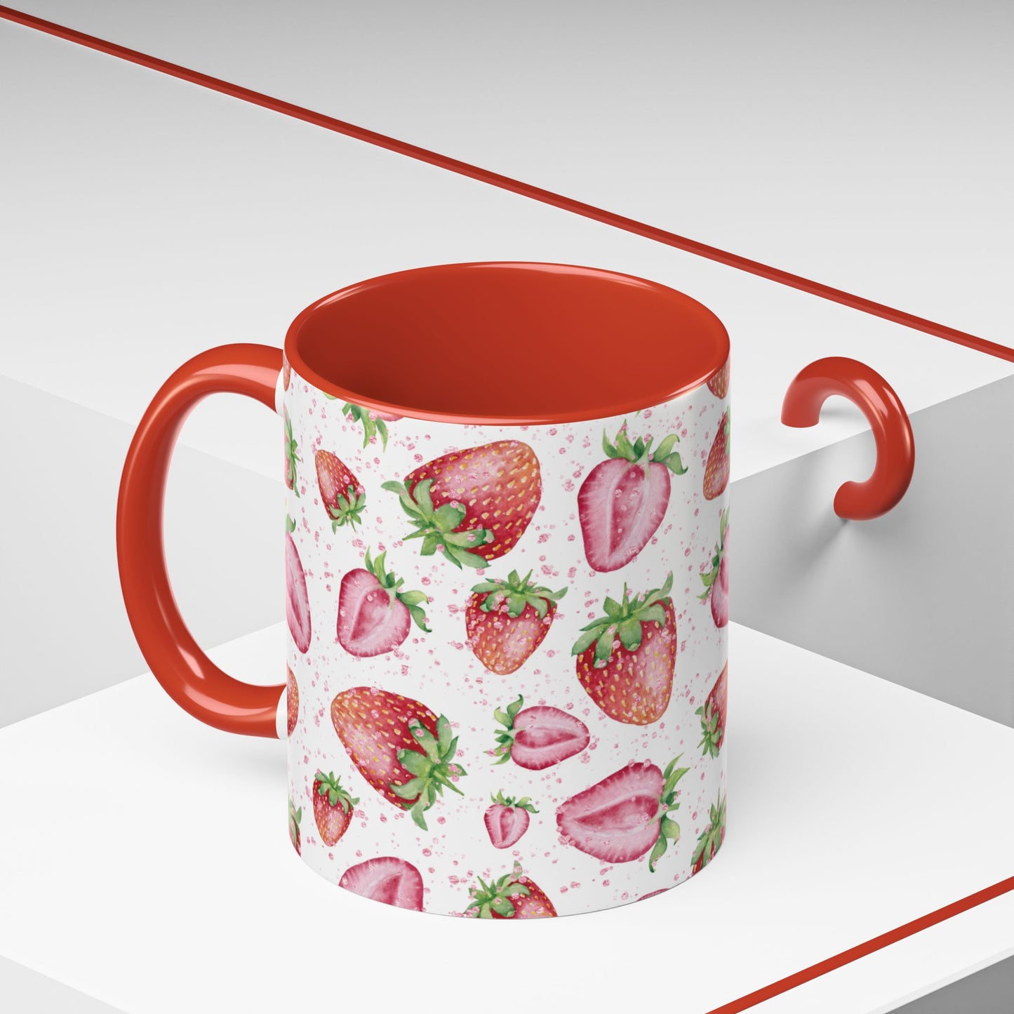 Strawberry Accent Coffee Mug – Fun Mug for Berry Lovers
