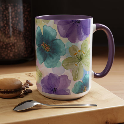 Vibrant Floral Accent Coffee Mug | Perfect for Garden Lovers & Spring Gifts | 11 & 15oz