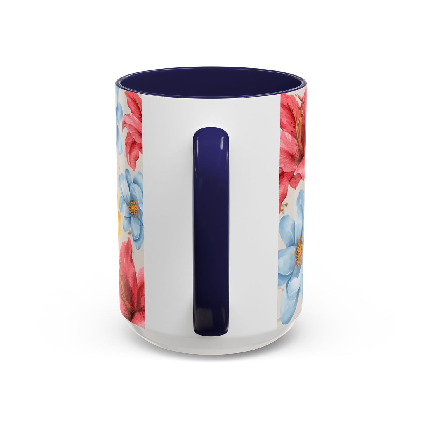 Floral Accent Coffee Mug - Vibrant Flower Design for Home & Gifts