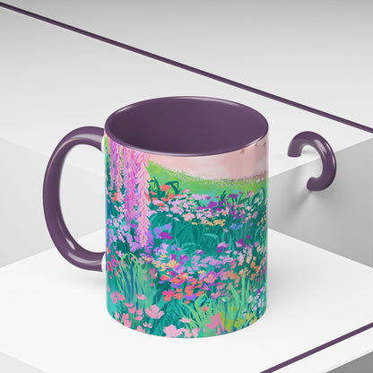 Floral Garden Accent Coffee Mug - Vibrant Nature Design for Home & Gifts