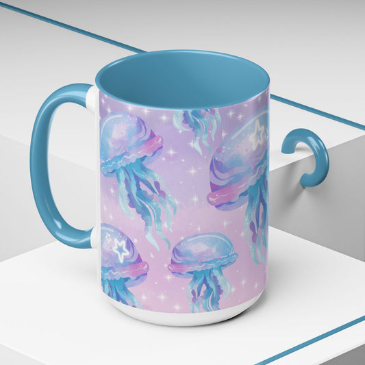 Magical Jellyfish Coffee Mug - 11oz & 15oz | Ocean-Inspired Design